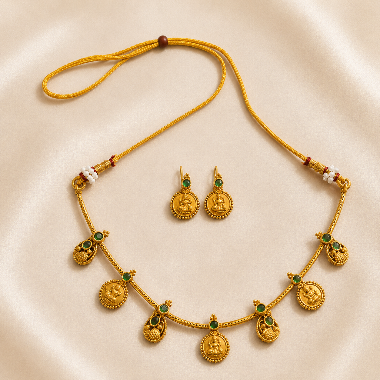 Small lakshmi coin necklace (available in 3 color)