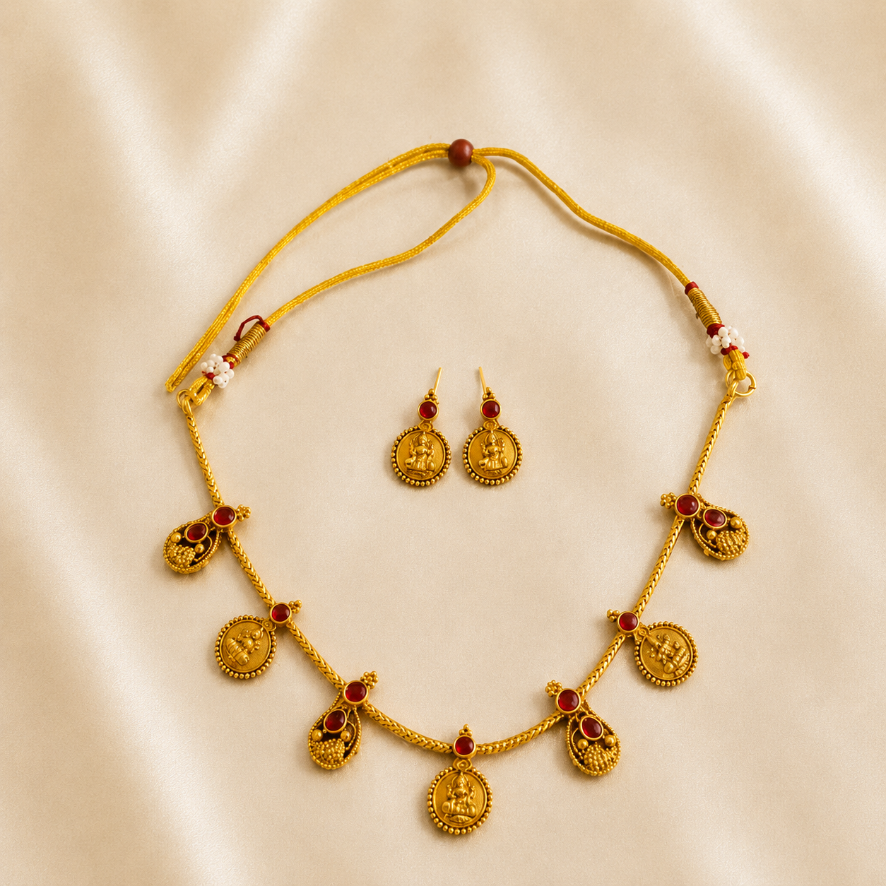 Small lakshmi coin necklace (available in 3 color)
