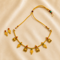 Elephant and kasu necklace